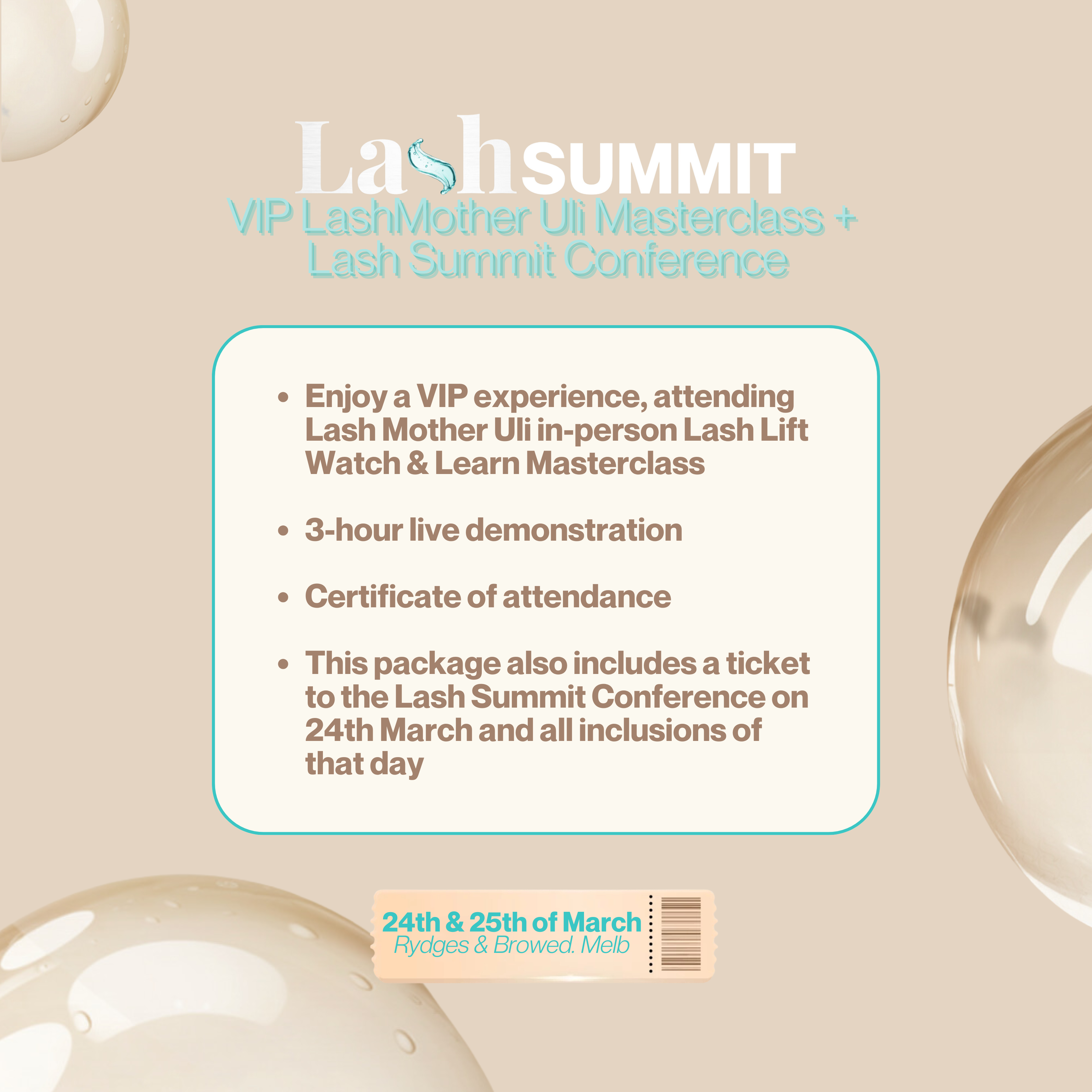 Lash Summit -  LashMother Uli VIP package (includes Conference Main Day ticket) - 24 - 25 March 2025