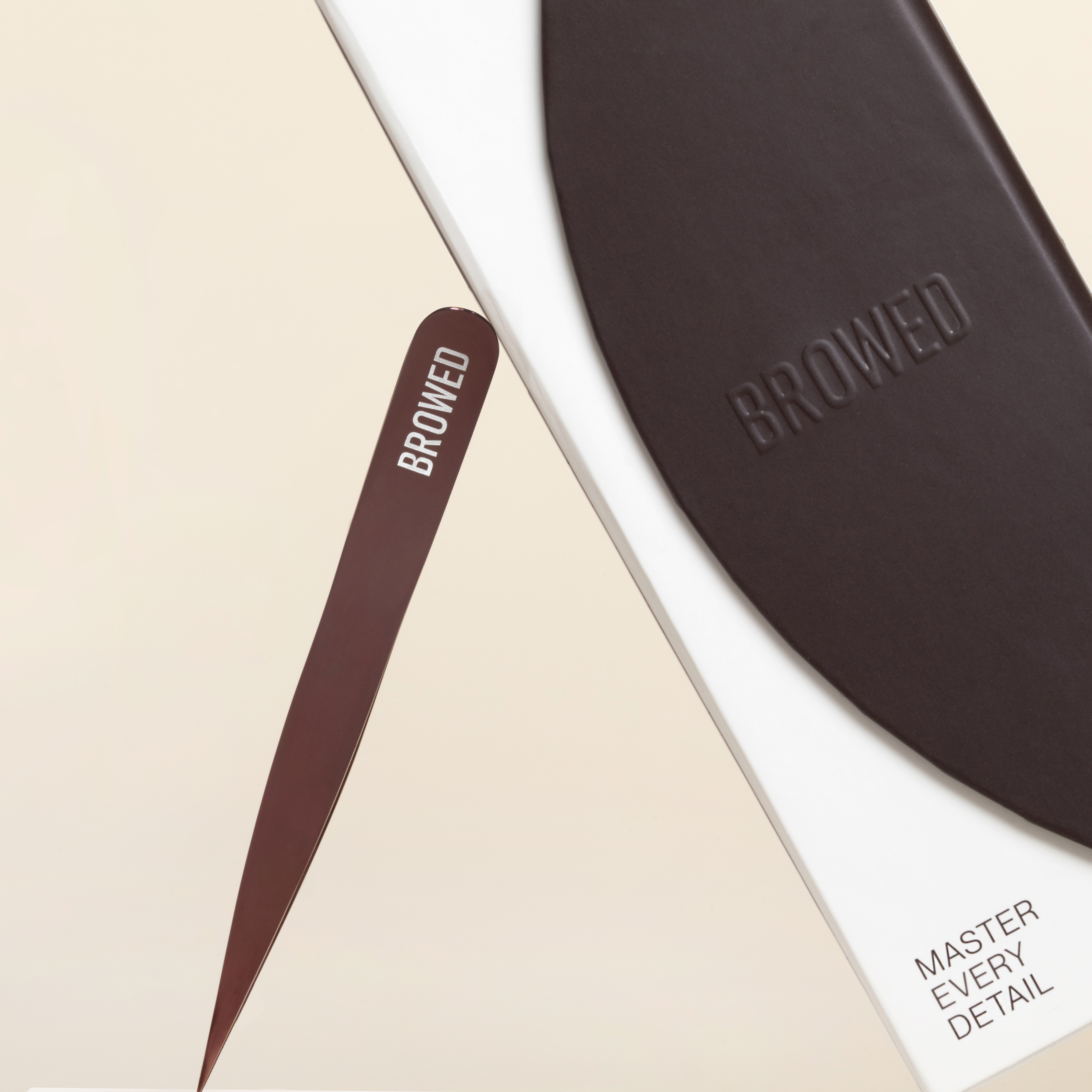 BROWED - Chocolate Slanted, Point Tweezers + Scissors Set