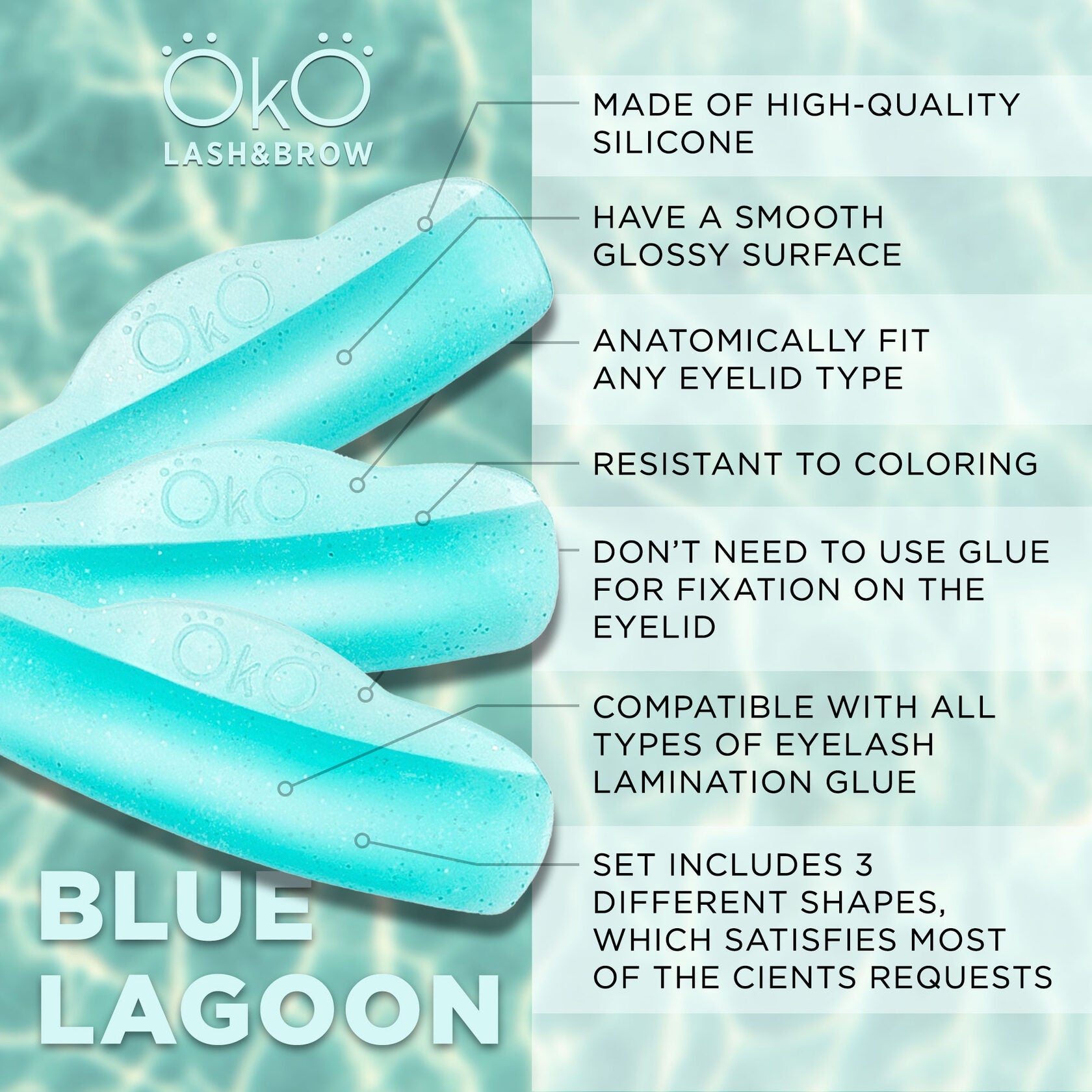 OkO - Lash Lift Shields - Blue Lagoon (3 pairs)