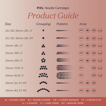 TINA DAVIES - PIXL Cartridges - 1 Round Liner 0.25mm (10 pcs) (.25mm 1RL MT) Medium Taper