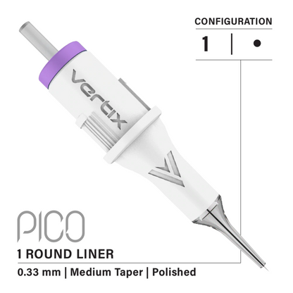 VERTIX - Pico Cartridges 1 Round Liner (20pcs) - Choose Type