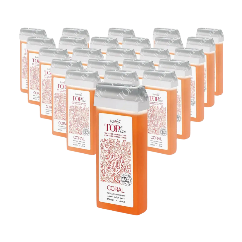 Italwax - Coral Top Line Wax Cartridge, 24 x 100ml