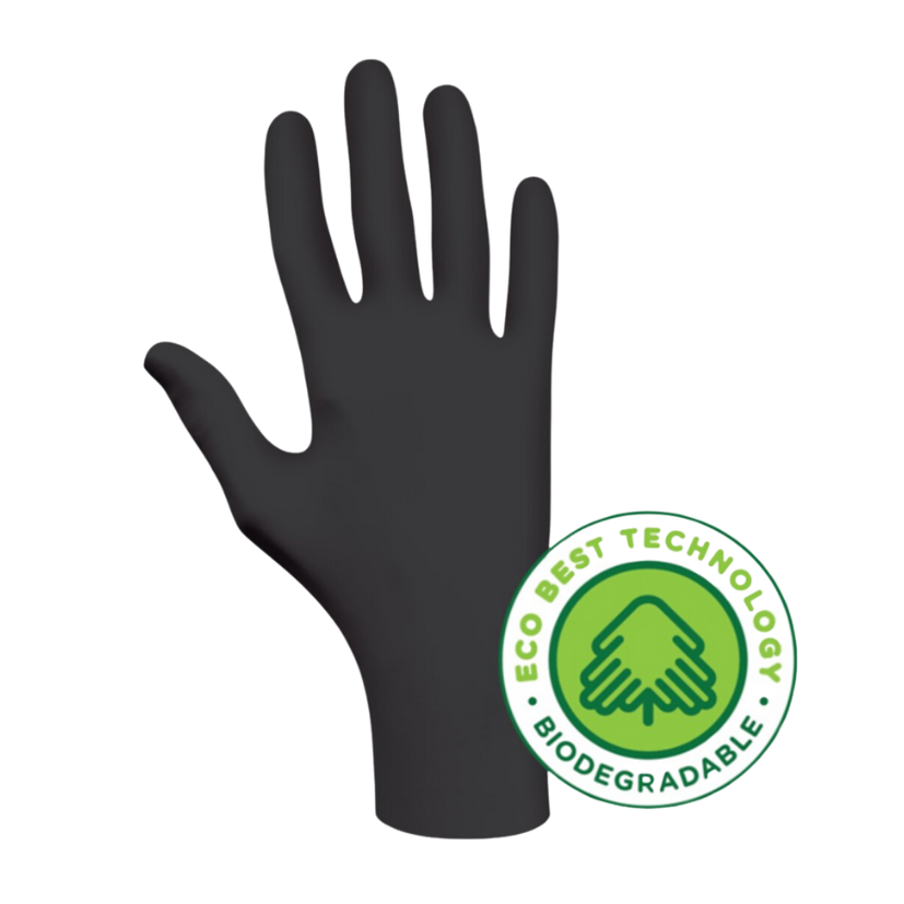 BASTION - Disposable Biodegradable Nitrile Gloves - BLACK - XL