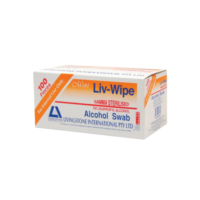 LIVINGSTONE - Liv-Wipe Alcohol Swabs (100 or 1,000 pcs)