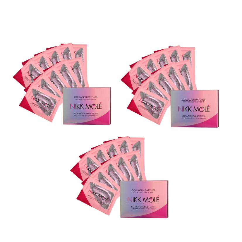 Nikk Molé - Eyebrow and under eye Collagen pads - ROSE, 10 pieces (Wholesale 3 pack, RRP $17.95 Each)